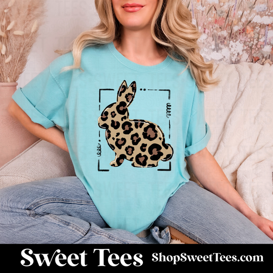 Leopard Bunny tee - Chalky Mint