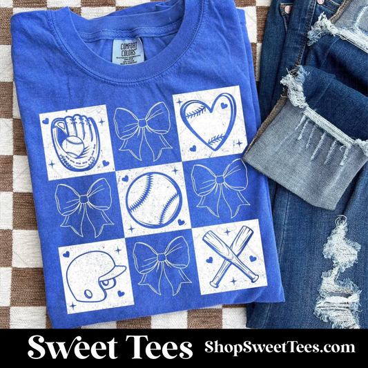 Baseball Bow Checker tee