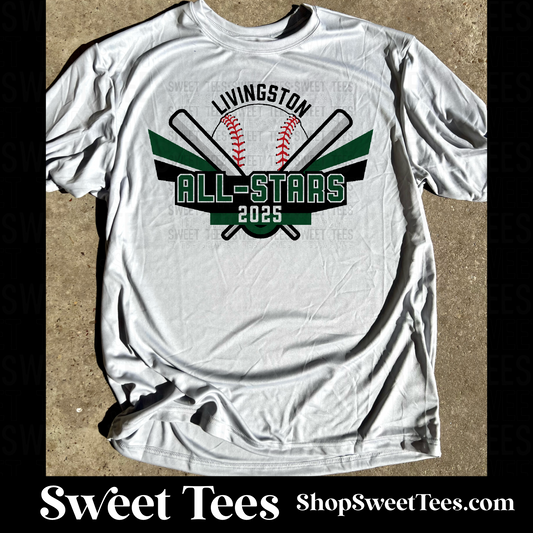 Livingston All-Stars Baseball Fan Drifit tee