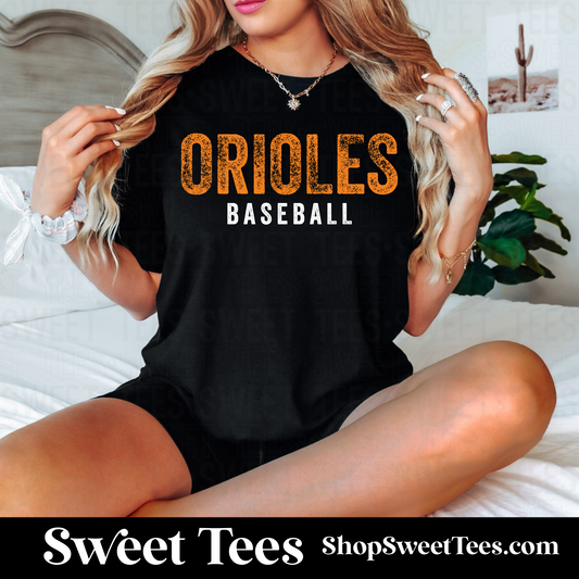 Orioles Baseball Vintage Rough tee