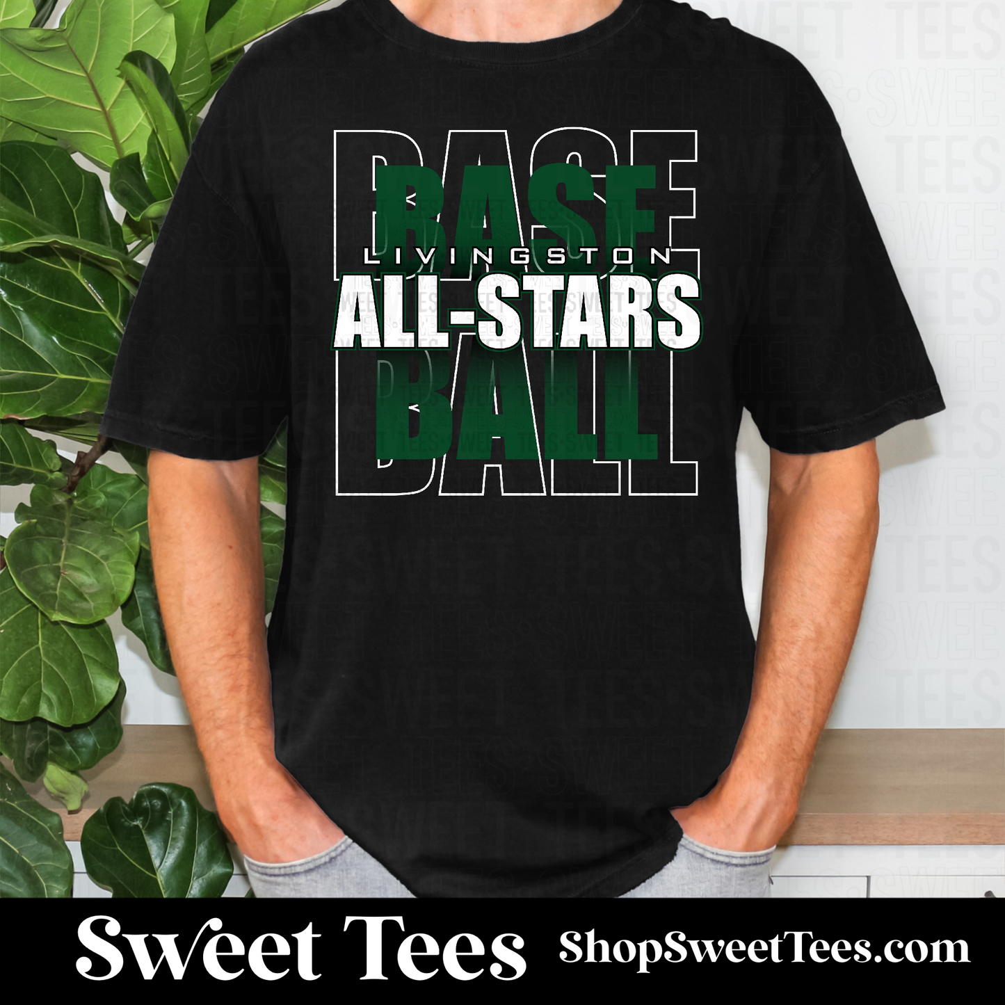 Livingston All-Stars Baseball Gradient tee - Black