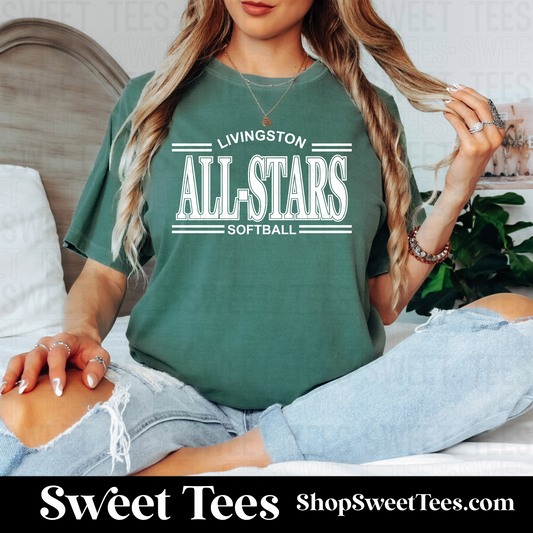 Livingston Softball All-Stars Line the Text tee - CC