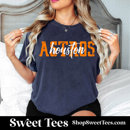 Astros Worn Text tee