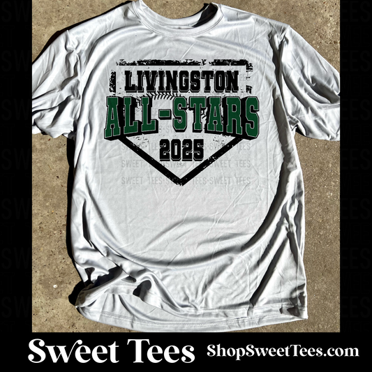 Livingston All-Stars Grunge Plate Drifit tee - Silver