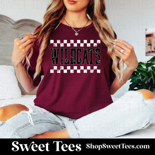 Onalaska Wildcats College Checker tee