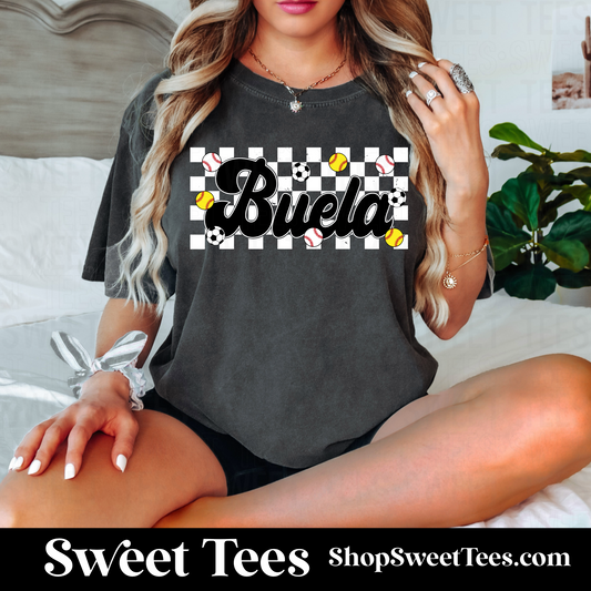 Custom Checker Name + Sports Icons tee