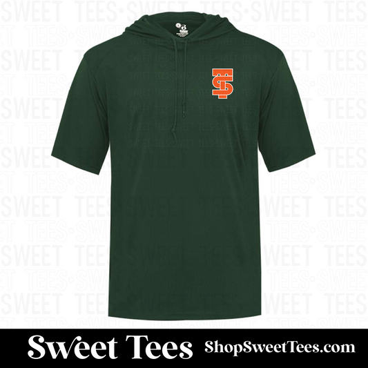 Texas Slam Orange Pocket Print Hooded Drifit Short Sleeve tee