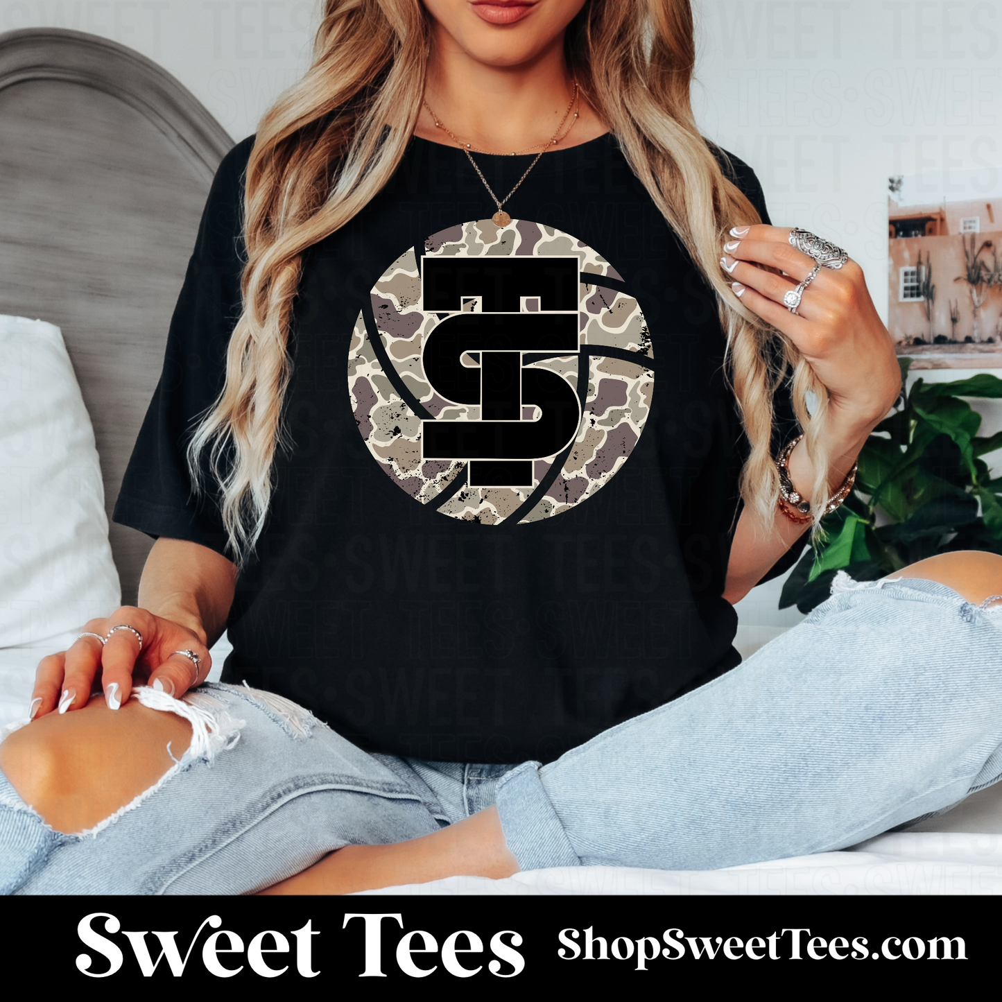 Texas Slam Camo Volleyball tee