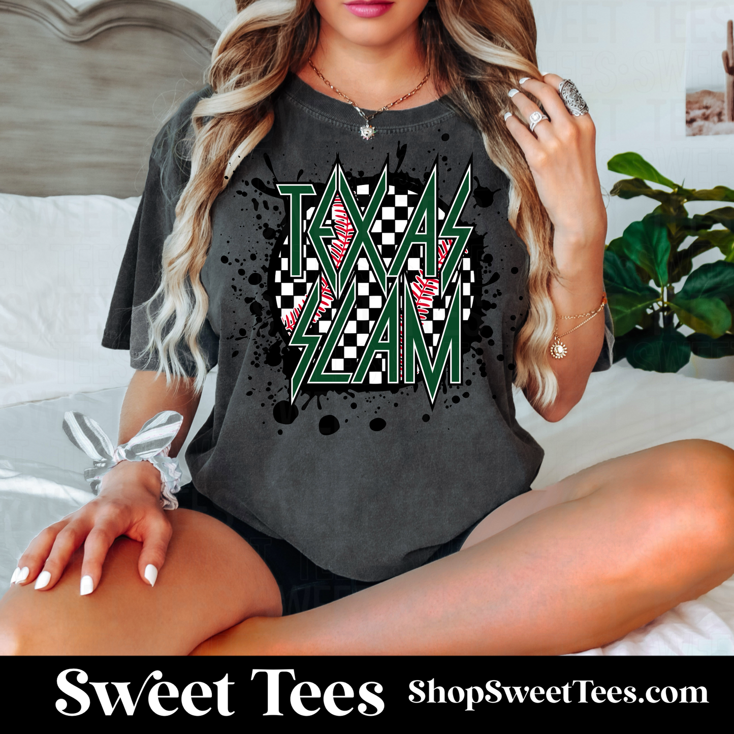 Texas Slam Checker Spatter tee