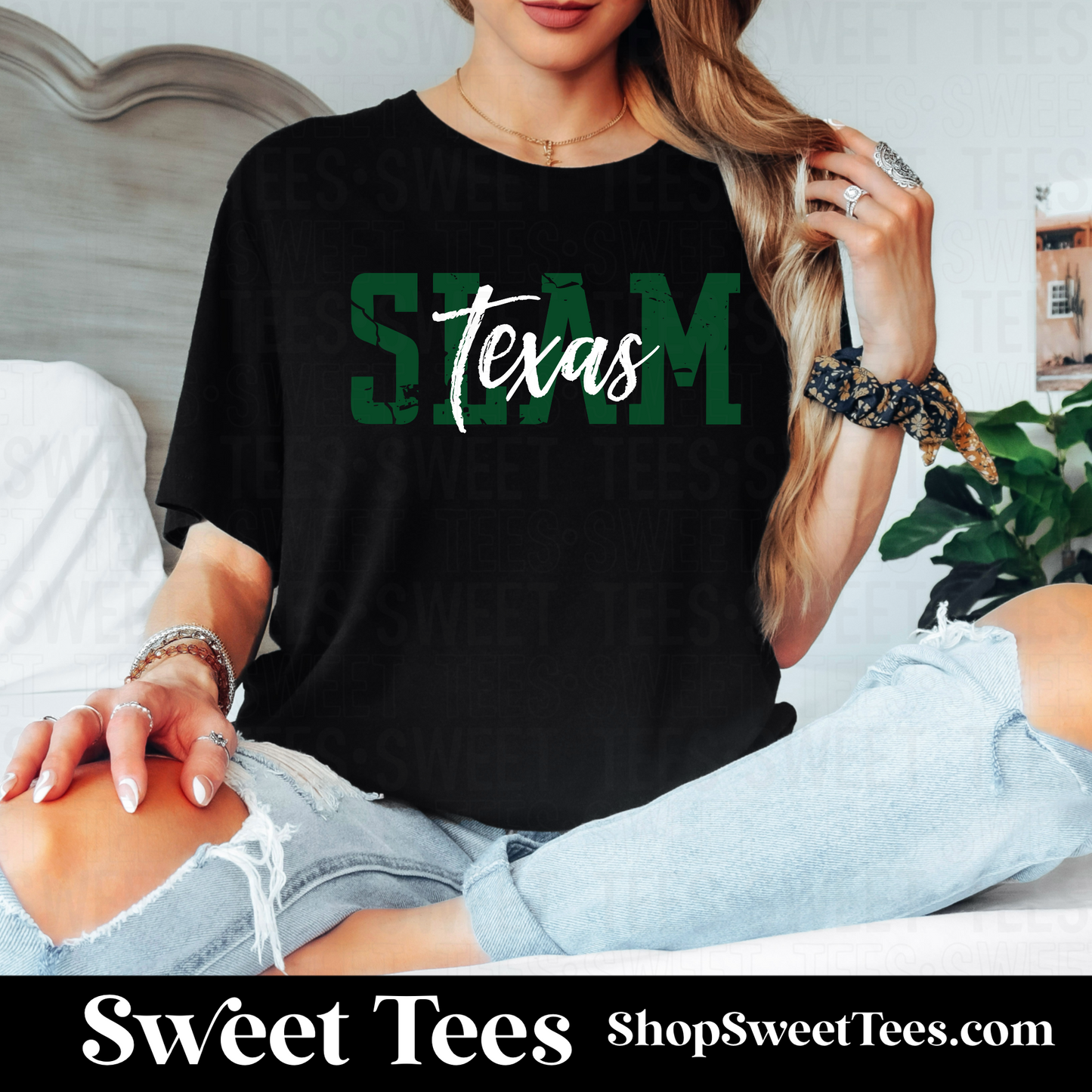 Texas Slam Worn Text tee - Black