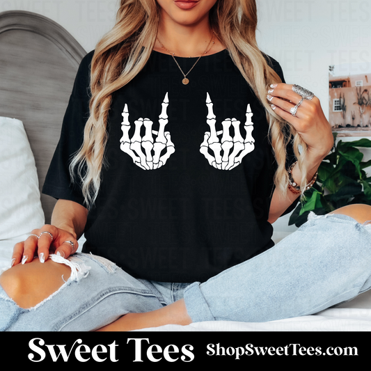 Rock Skelly Hands tee