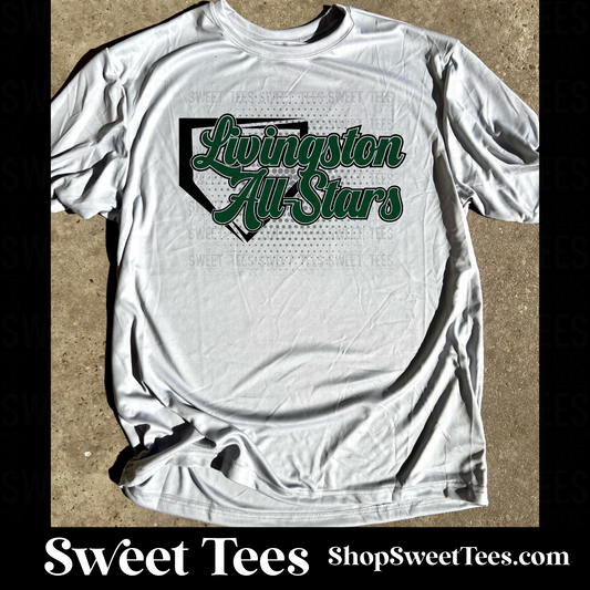 Livingston All-Stars Halftone Plate Drifit tee - Silver