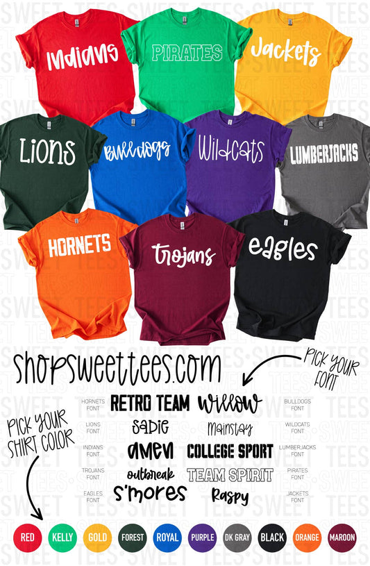 Simple Mascot Font 104 tee