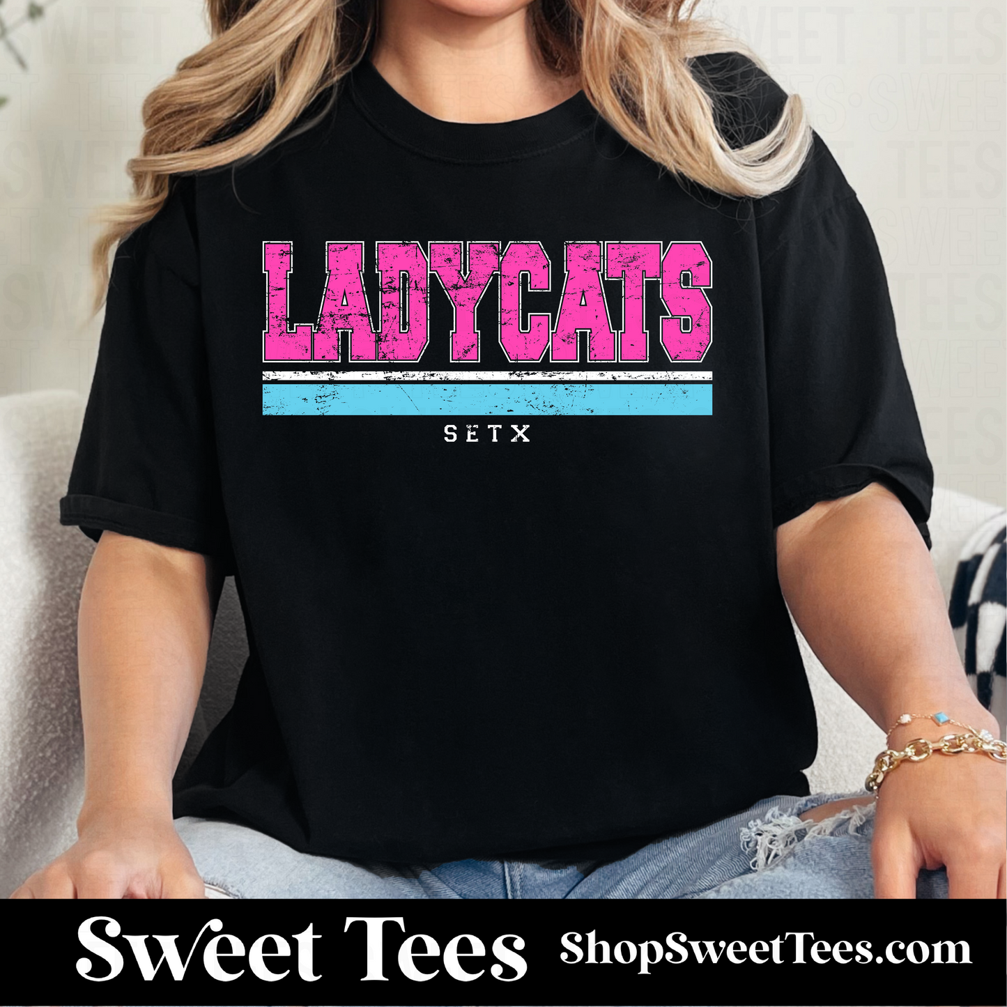 SETX Ladycats Grunge Lined 083 tee
