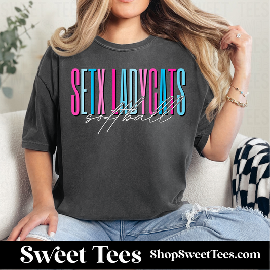 SETX Ladycats Ombre Script 135 tee