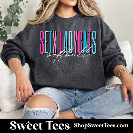 SETX Ladycats Ombre Script 135 Sweatshirt