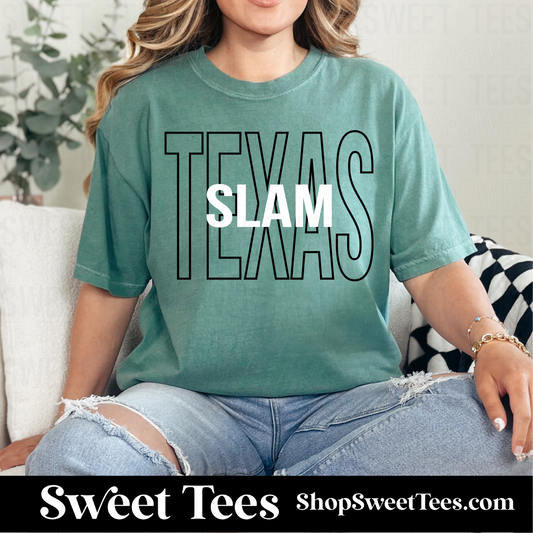 Texas Slam Simple Text 078 tee