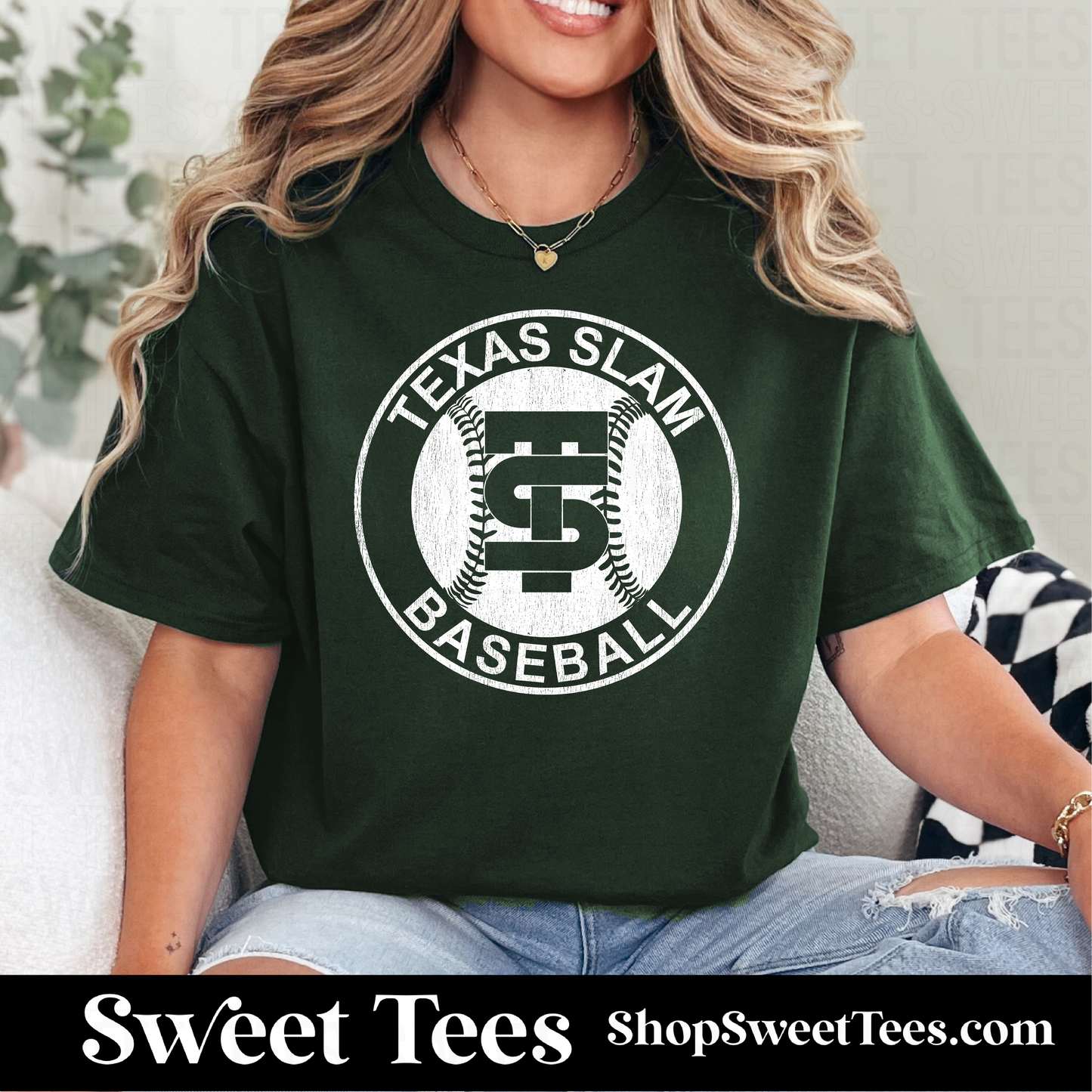 Texas Slam Baseball Old School 149 tee - Forest