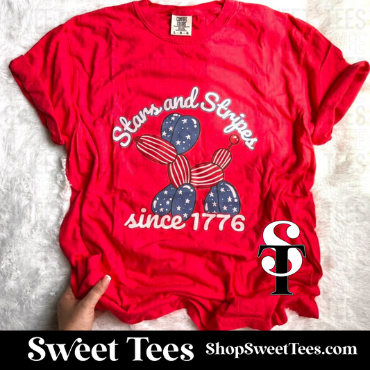 Stars and Stripe Balloon Dog tee