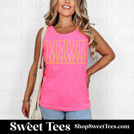 Outlined Varsity Mama CC Tank