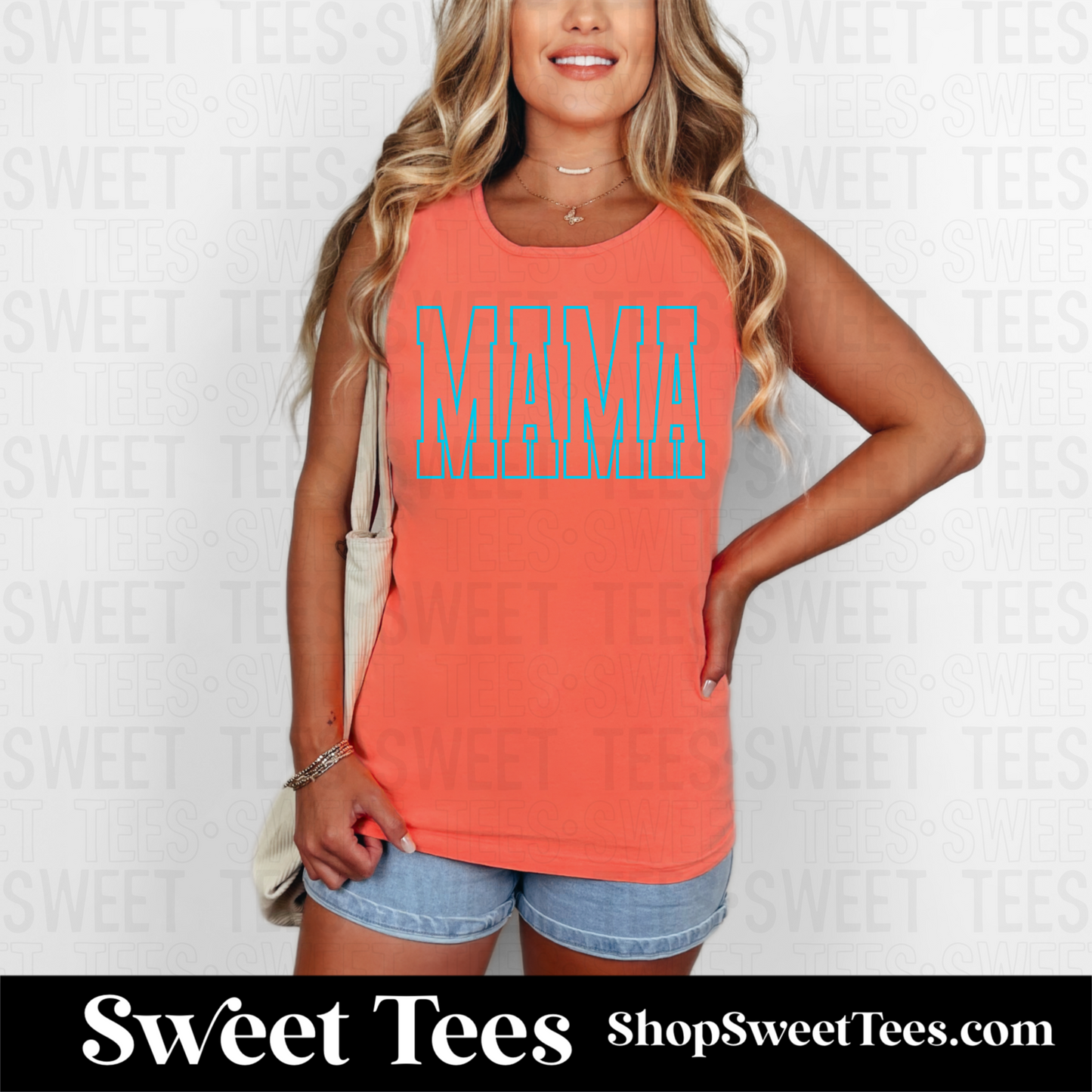 Outlined Varsity Mama CC Tank