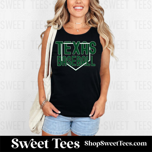 Texas Baseball Over Under Plate Unisex Tank