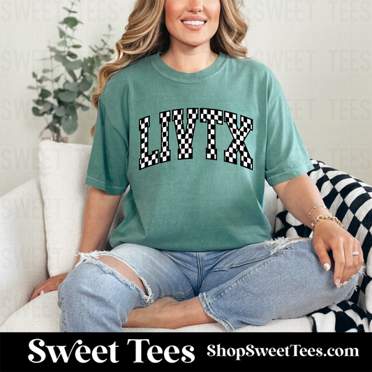 Checkered LIVTX tee