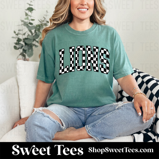 Checkered Lions tee