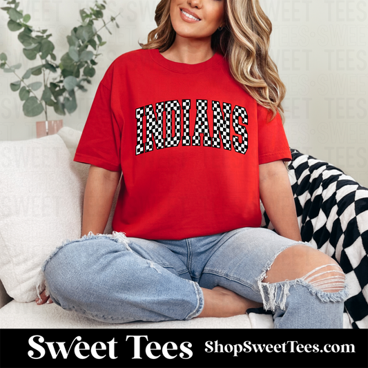 Checkered Indians tee