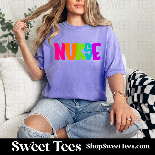 Colorful Nurse tee