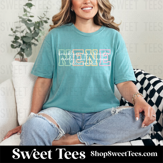 Custom Outline Scripty Name tee