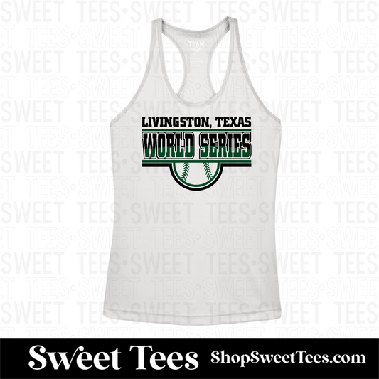 Livingston World Series Silver Ladies Drifit Racerback Tank