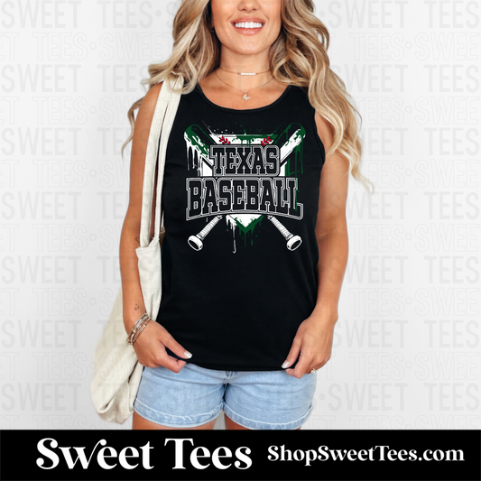 Texas Baseball Drip Unisex Tank