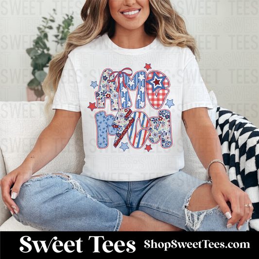Doodle America Letters tee