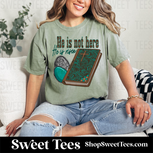 He is Not Here Western tee