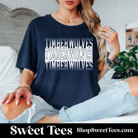 Timberwolves Ombre Outline 072 tee