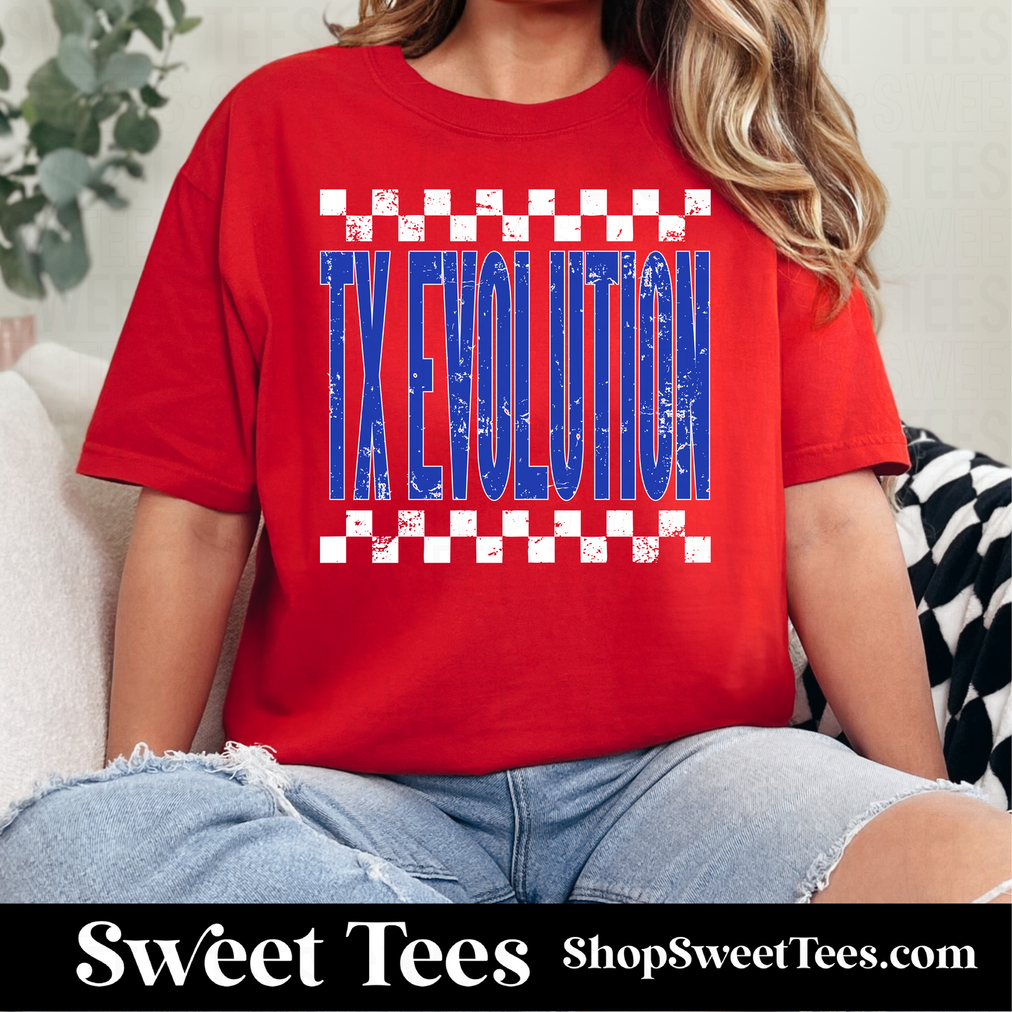 TX Evolution Volleyball Distress Checker 061 tee