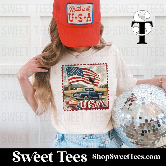 Vintage American Stamp tee