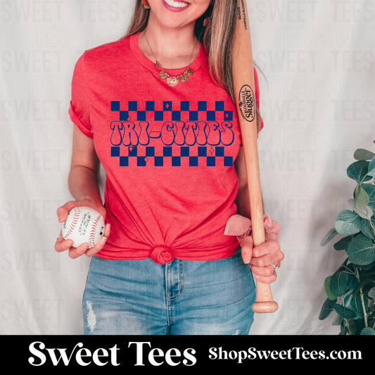Tri-Cities Retro Checker tee