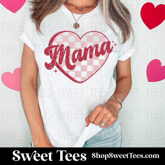 Mama Valentine Checker Heart tee