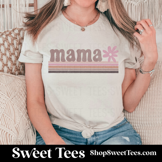 Mama Retro Stripe tee