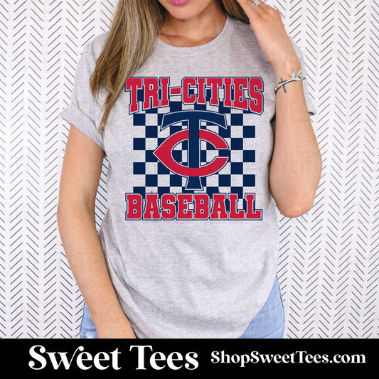 Tri-Cities Baseball Checker Logo