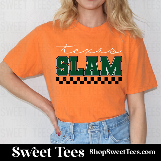 Texas Slam Script Checker tee - Orange