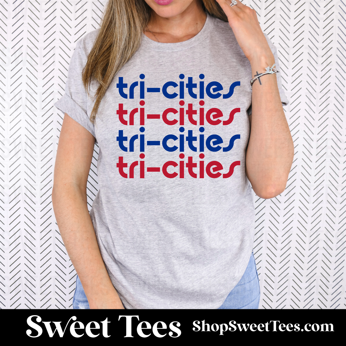 Tri-Cities 70s Stack tee