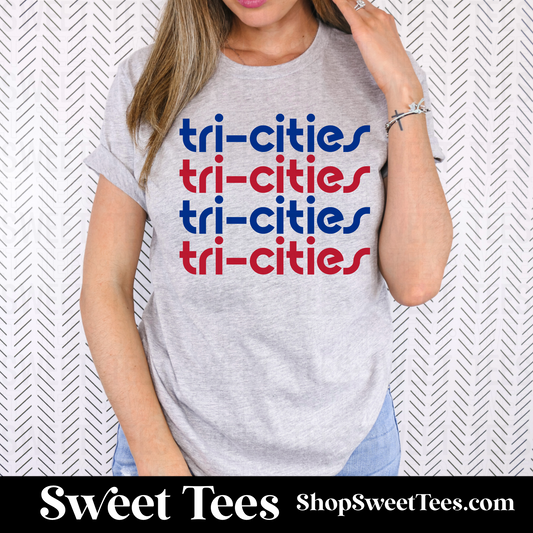 Tri-Cities 70s Stack tee