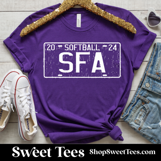 SFA Softball License Plate tee