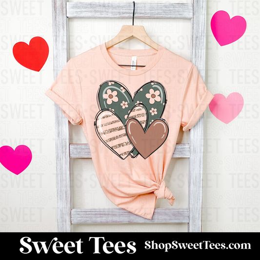 Boho Spring Hearts tee