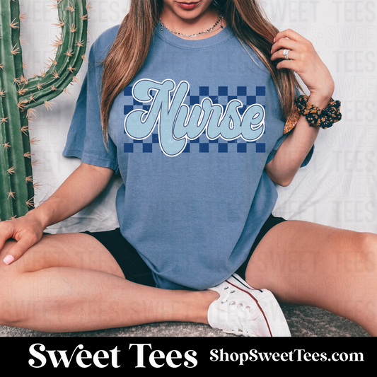 Nurse Checker tee - Indigo