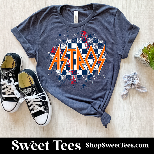 Astros Checker Spatter - Navy tee