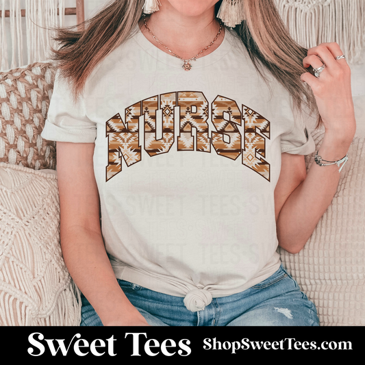 Nurse Western Aztec Arched tee